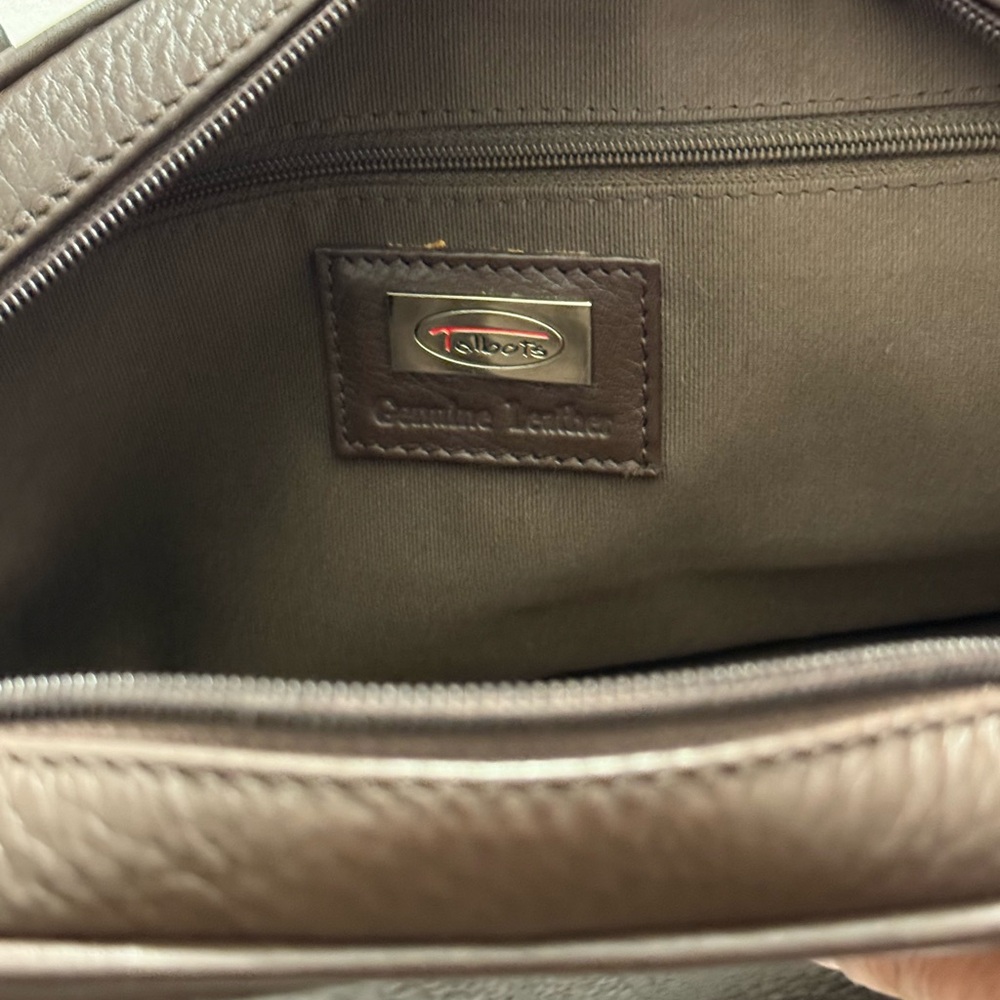 Talbots Purse Leather Top Handle/Satchel Zip Espresso Brown - Picture 10 of 10